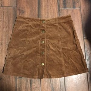 Corduroy button down skirt